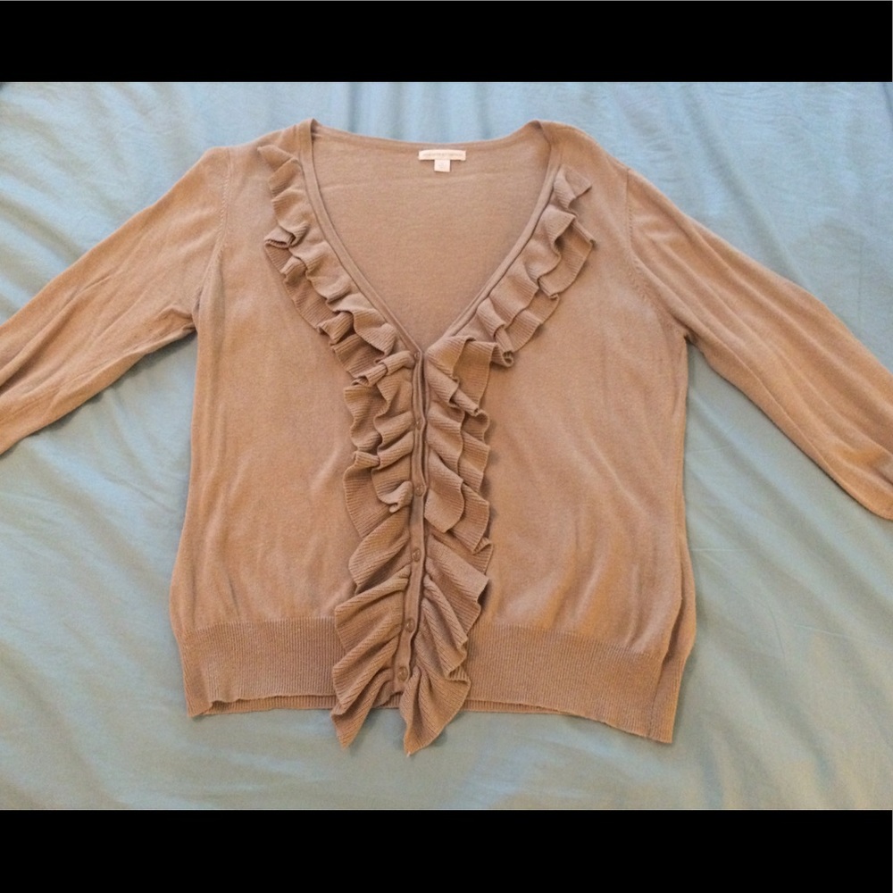 Ruffle front cardigan